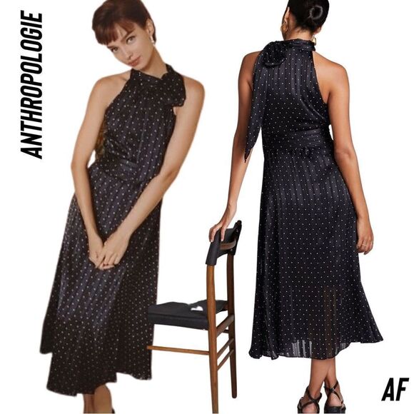 Anthropologie Dresses & Skirts - ANTHROPOLOGIE BY SACHIN BABI POLKA DOT HALTER MAXI DRESS NEW SIZE 0